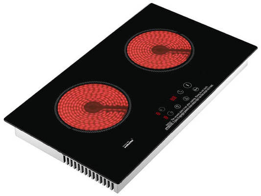 Fogão cerâmico portátil do queimador do dobro do dispositivo de cozinha, Cooktop cerâmico eletrônico