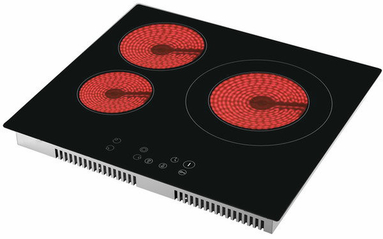 Controle cerâmico infravermelho de cozimento do toque do fogão da zona três 2000W + 1200W + 3000W